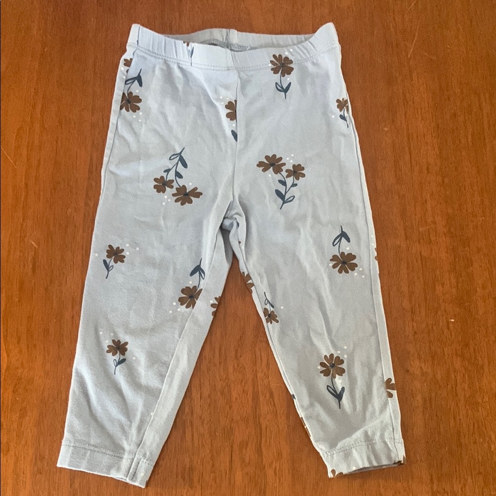 🍓3/$10 Carter's Blue and Brown Leggings size 18m
